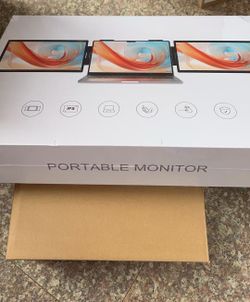 New in box Laptop Screen Extender, 14" FHD IPS Ultra-Slim Triple Portable Monitor, 1-Min Setup Single USB-C HDMI Wi-Fi Plug & Play Travel Monitor for 