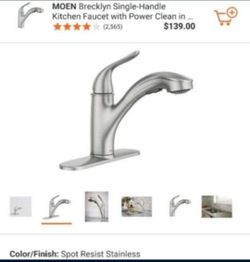 New Moen Pull-Down Kitchen Faucet Brushed Nickel. Retails $150 With TaxesI Have Others Avail. Look At My Profile!!