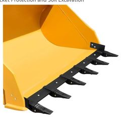 Bucket Tooth Bar, Tractor Bucket Teeth, 60" Steel Bucket Tooth Kit for Loader Tractor, Bolt On Design for Bucket Protection and Soil Excavation