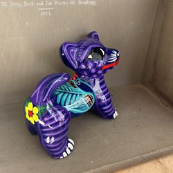 Talavera Mexican Pottery Chihuahua Folk Art Hand Painted One of a Kind Creation 