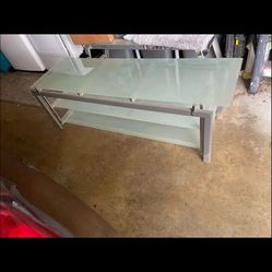 Glass and Metal TV Stand