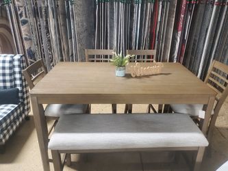 New 6 Piece Counter Height Kitchen or Dining Set with Bench Seating