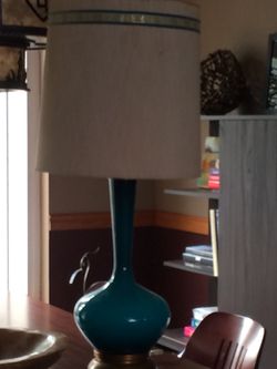 Stunning teal vintage lamp!