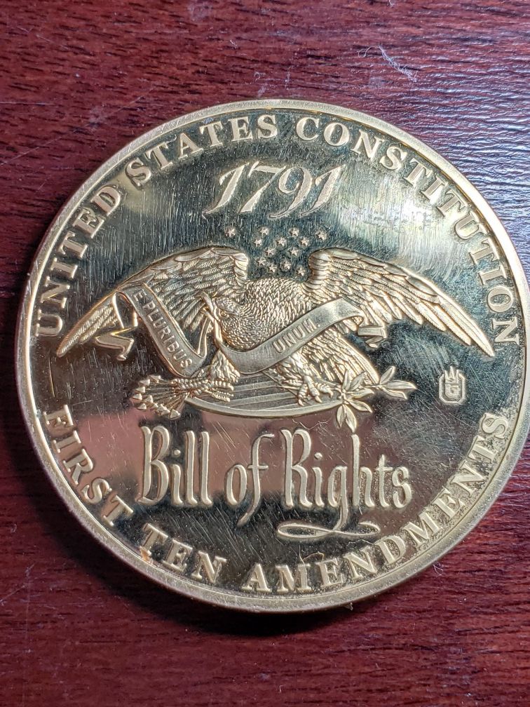 1791 bill of rights gold coin