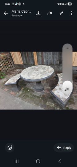 concrete table with 3 benches