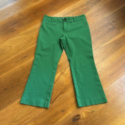 Anthropologie Essential Crop Flare Trousers ( Kelly Green)