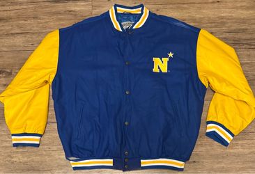 Naval Academy Vintage 1990’s Varsity Ram Mascot  Jacket. Wool / faux leather. Men’s Size: 2XL SALE $20.00