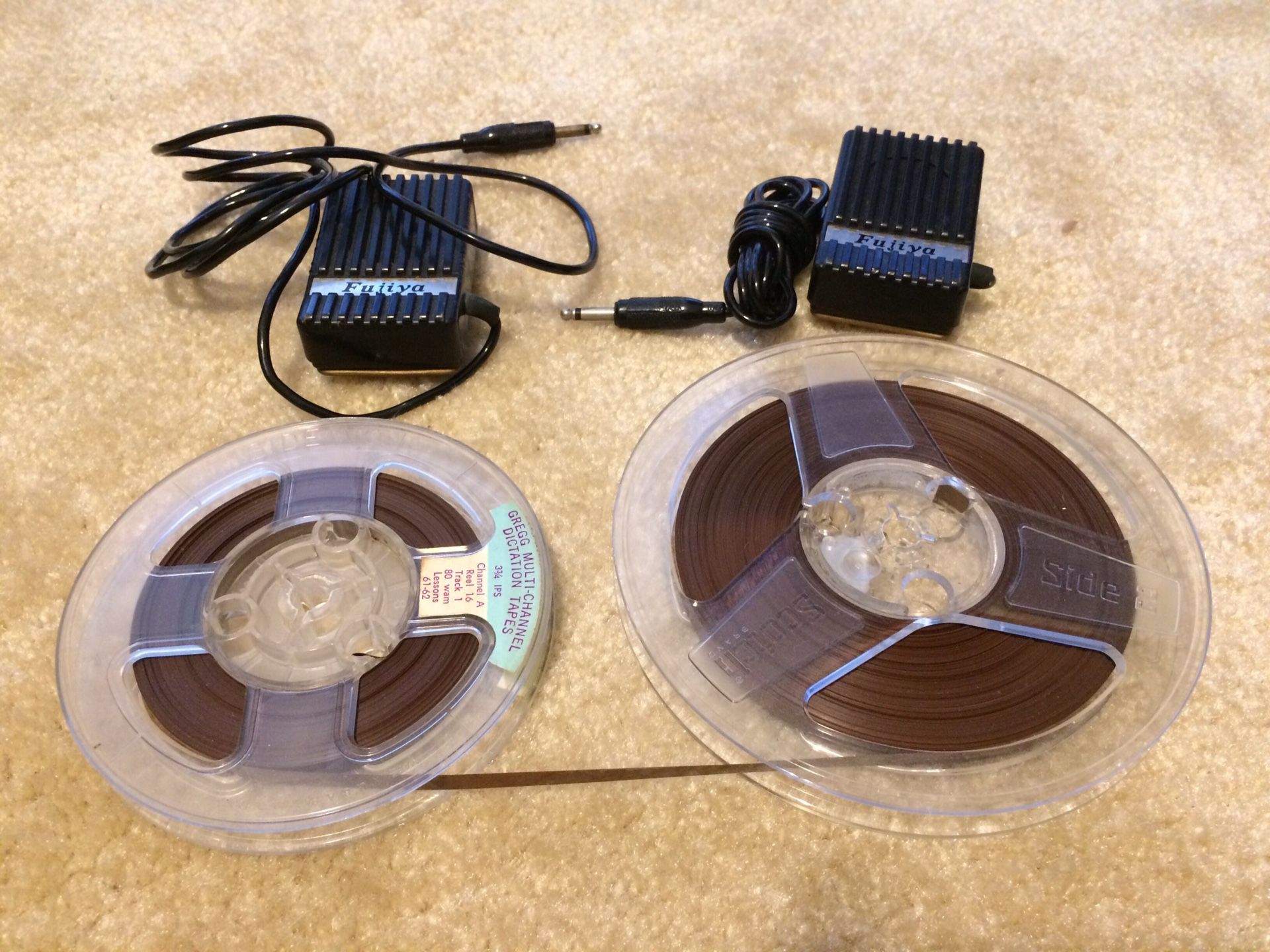 2 Fujiya Microphones and reel to reel tape