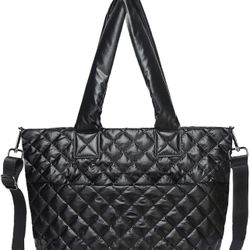 Hsitandy Quilted Tote Bag For Women Blk