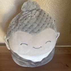 Squishmallow 8" Hodge Buddha Soft Gray Spiritual Wellness Plushy