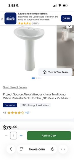 Pedestal Sink & Large Mirror