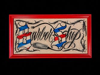 Hand-Drawn Framed Artwork – 24” x 12”