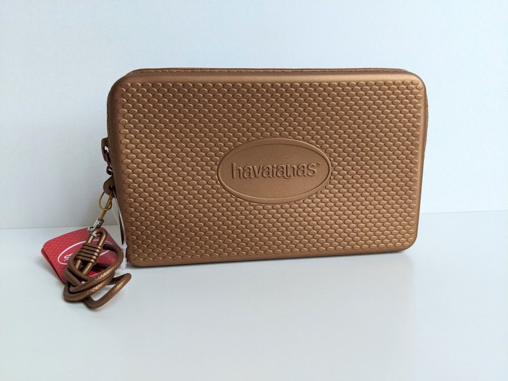 Havaianas Mini Bag Metallic Golden Blush Water Resistant Case Pouch
