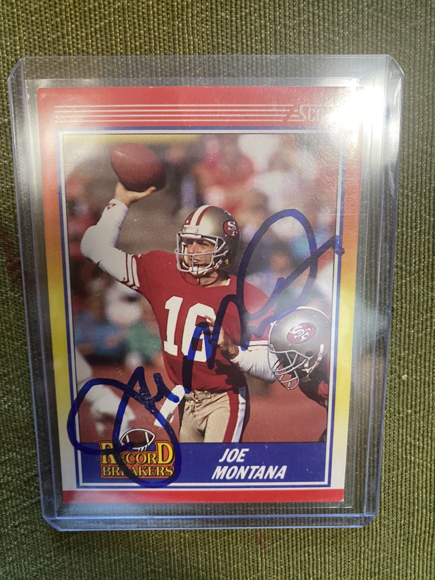 Joe Montana Auto On Score Football Card