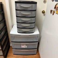 Plastic Storage Drawer Units – Set of 2