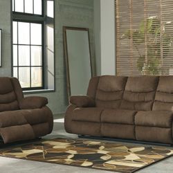 Tulen Chocolate Reclining Living Room Set

