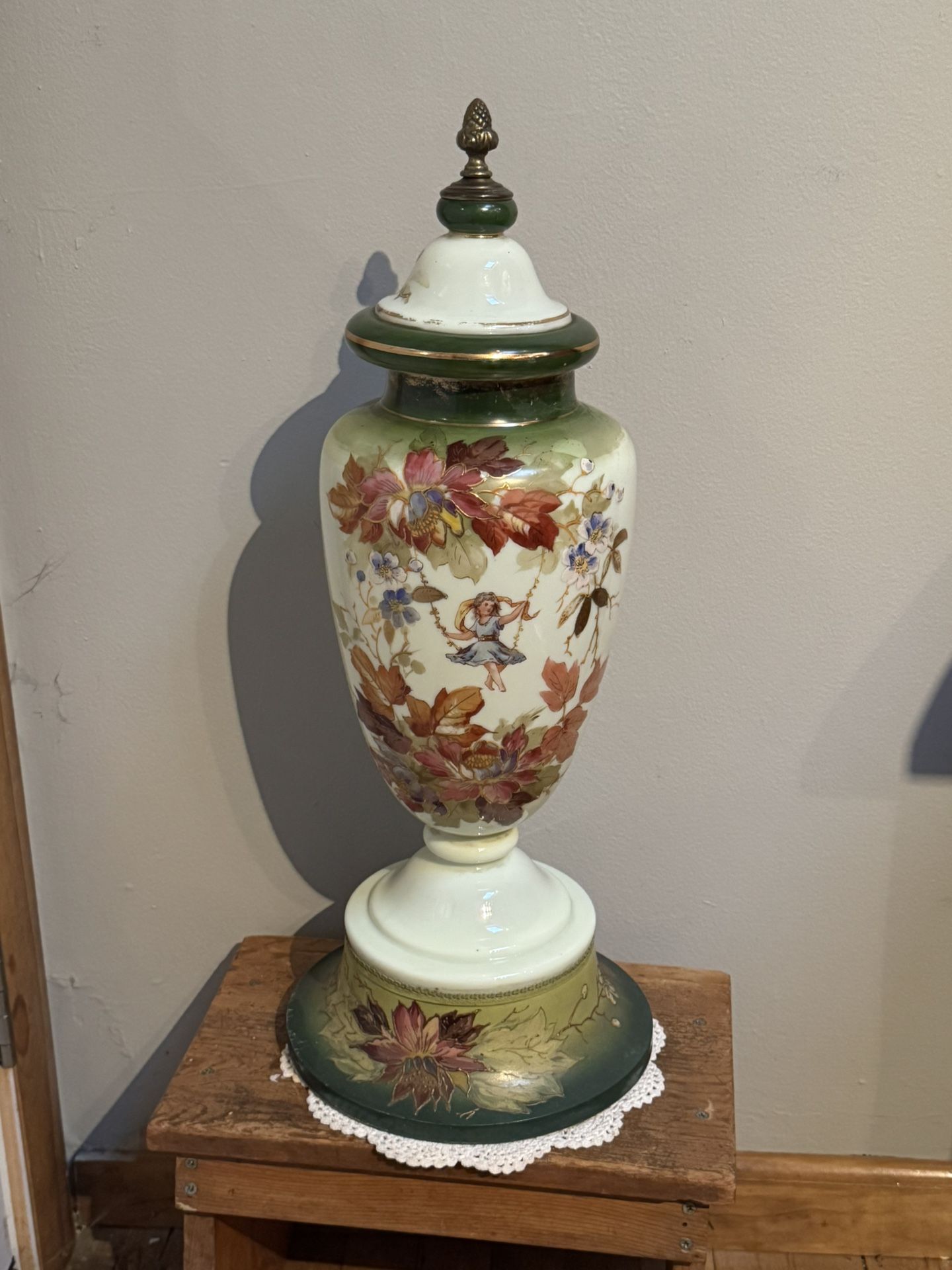 23” Tall Antique Ginger Jar Style Vase