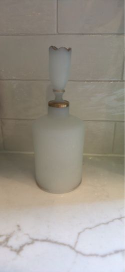 Vintage frosted glass apothecary or perfume bottle