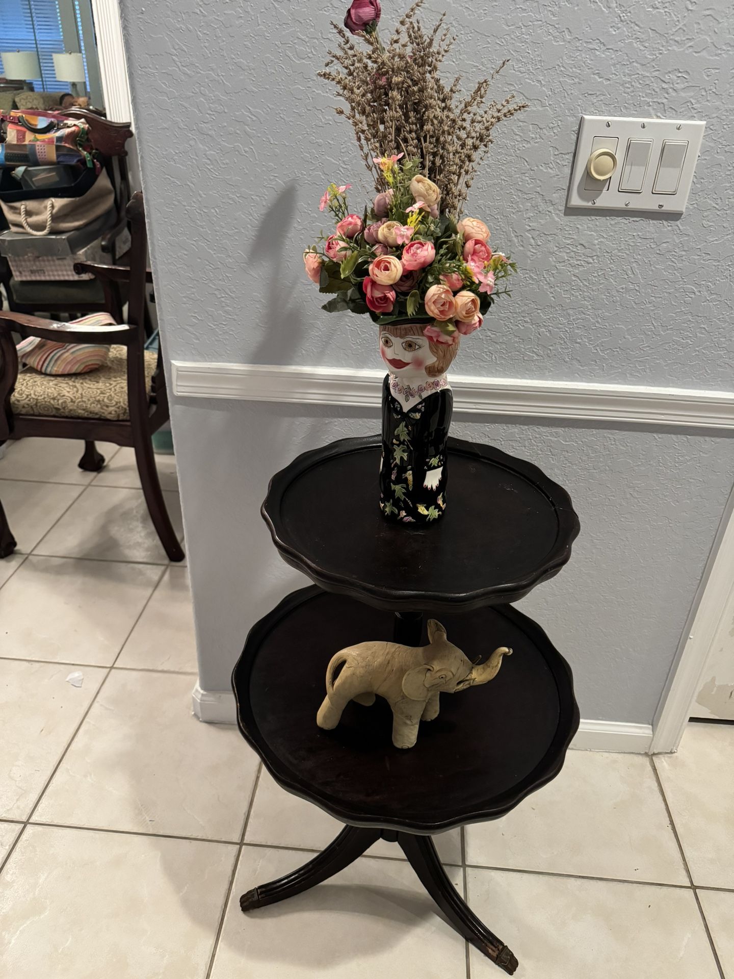 Two Tier Round Antique Table