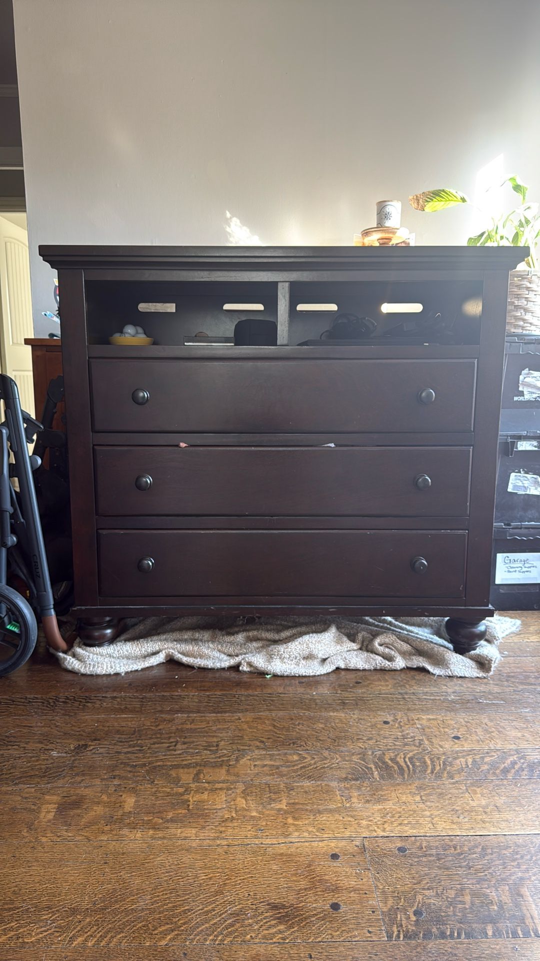 Espresso wood dresser And End Tables