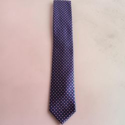 Navy and Pink Geometric Pattern Necktie