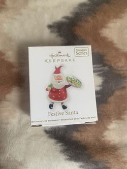 Hallmark 2011 Keepsake Festive Santa Miniature Series Christma Ornament Cookies