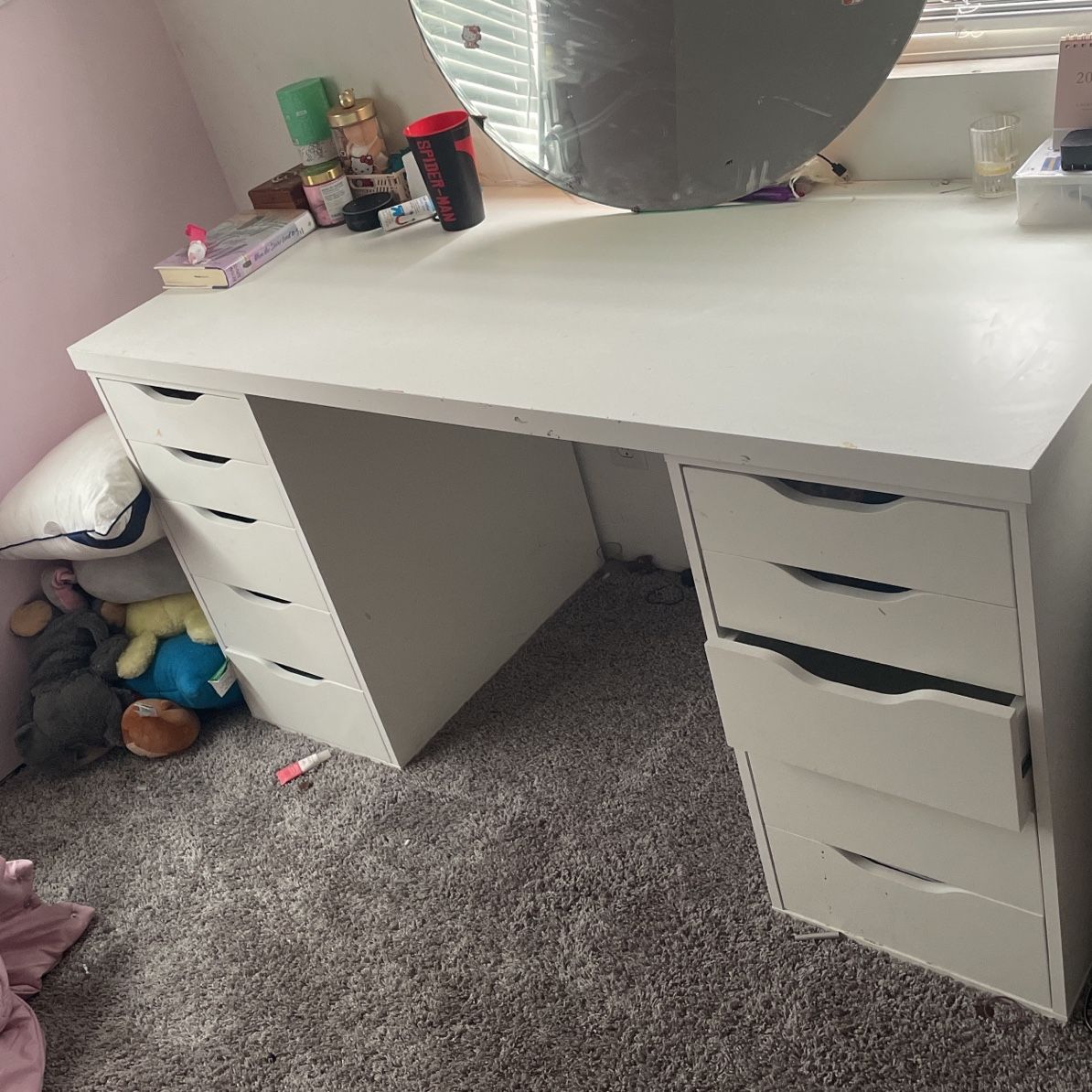 Nice IKEA Desk And Mirror Set 