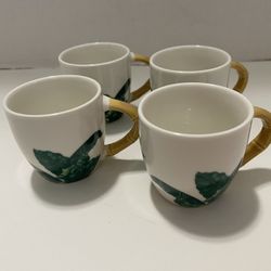 Jill Zarin Home Palm Leaf Espresso Cups 