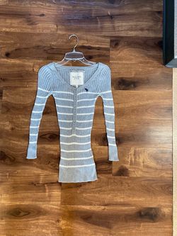 Abercrombie & Fitch Striped Ribbed Henley Top