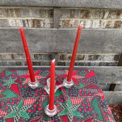 Candle Holder - 4 Candles - Glass Table  Decor 