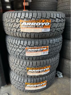 265/70/17 ARROYO ALL TERRAIN (4 TIRES NEW) INCLUDED INSTALLATION AND BALANCING (PROMOTION)✅