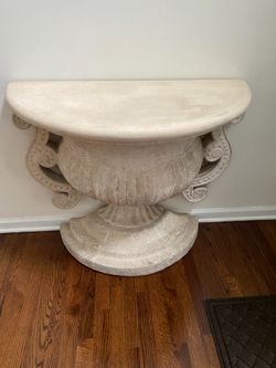 Stone Composite Half moon Console Table from FRONTGATE