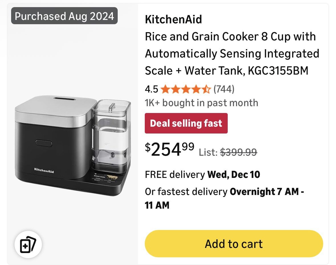 KitchenAid Automatic Rice/grain cooker