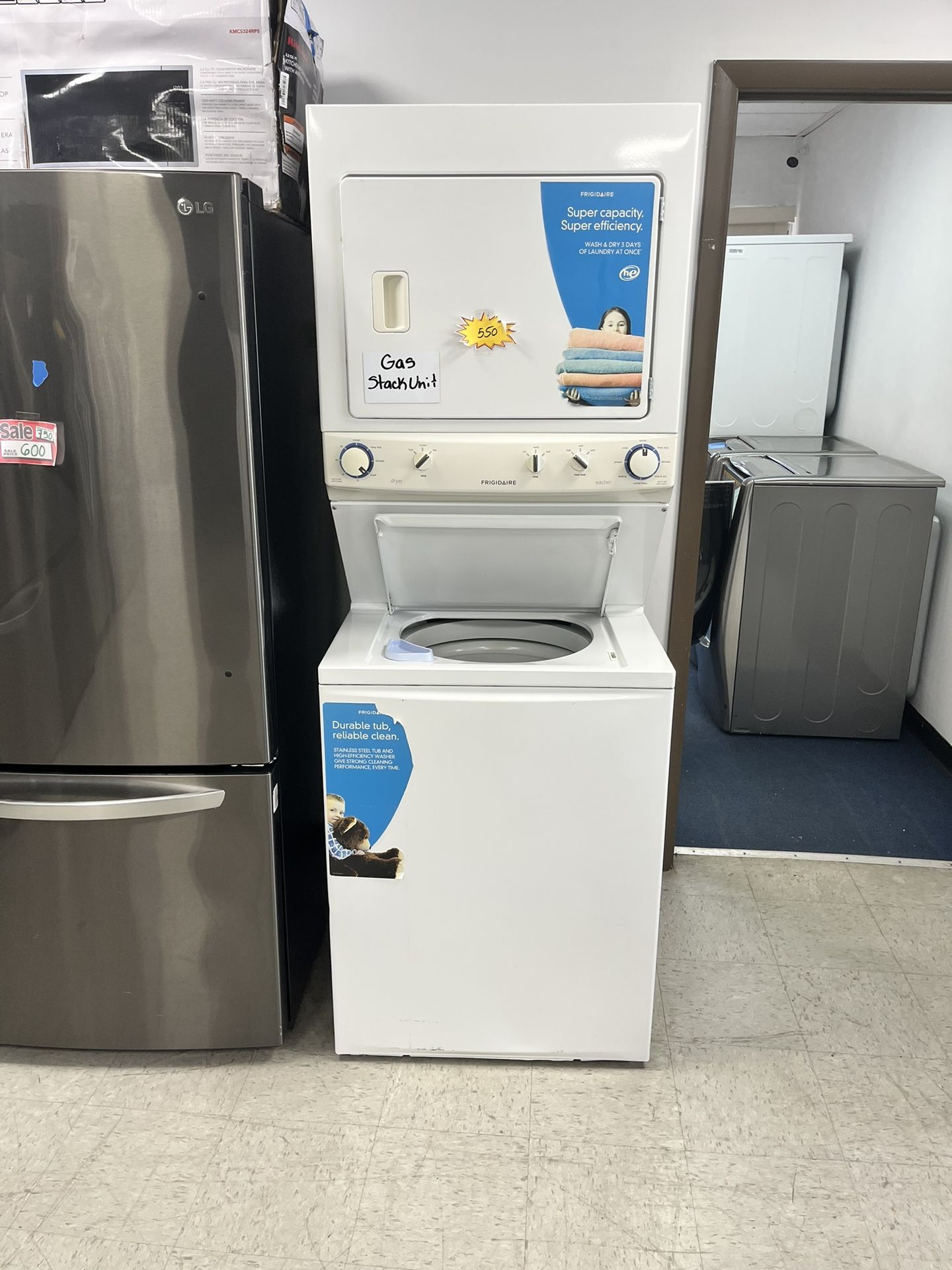 Frigidaire 27inch. Gas StackUnit Washer & Dryer