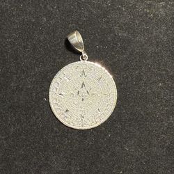 Mayan Calendar Pendant .925 Silver