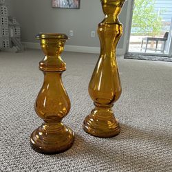 On Hold: Pair of Glass Candle Holders