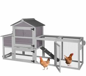 Air72 Mobile Chicken Tractor AIR72, Chicken Coop for 2-3 Chickens,12.33ft² - Gray Chicken Coop0