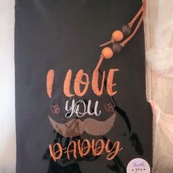 Black, Orange, Brown And White “I Love You Daddy” Bottle Holder