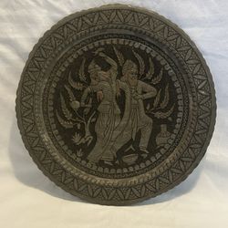 Persian 15” copper plate / Ghalamzani plate In Great Condition 