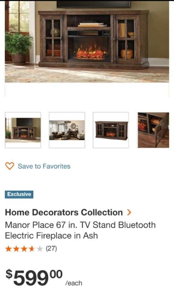 Brand New Manor Place 67 Bluetooth Electric Fireplace For In Brand New Manor Place 67 Bluetooth Electric Fireplace Orlando
