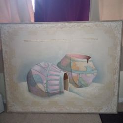 EXTRA LARGE VINTAGE PAINTING.      5FT W. 4FT H