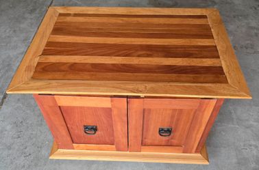 Wood End Table with Double Door Cabinet