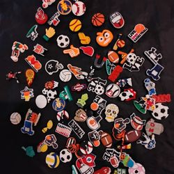 Mixed Sports Jibbitz lot of 80+ 
