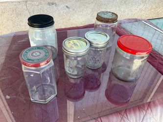Assorted Glass Jars with Lids – Set of 6 two for $1