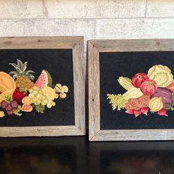 Vintage Framed Rug Hookings 