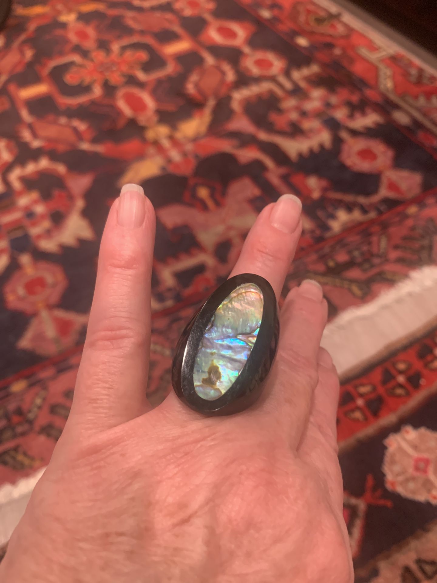 BEAUTIFUL RESIN ABALONE RING-$25 Firm