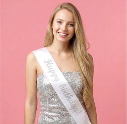 5-packs of White Satin Sashes - NEW / Bulk