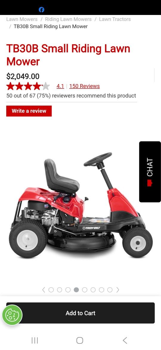 

"Troy-Bilt 30"" Riding Lawn Mower quan