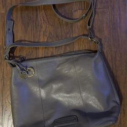 Lucky Brand Gray Soft Leather Shoulder Bag