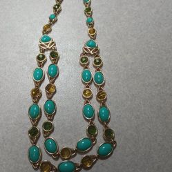  Turquoise Necklace With Assorted Stones 